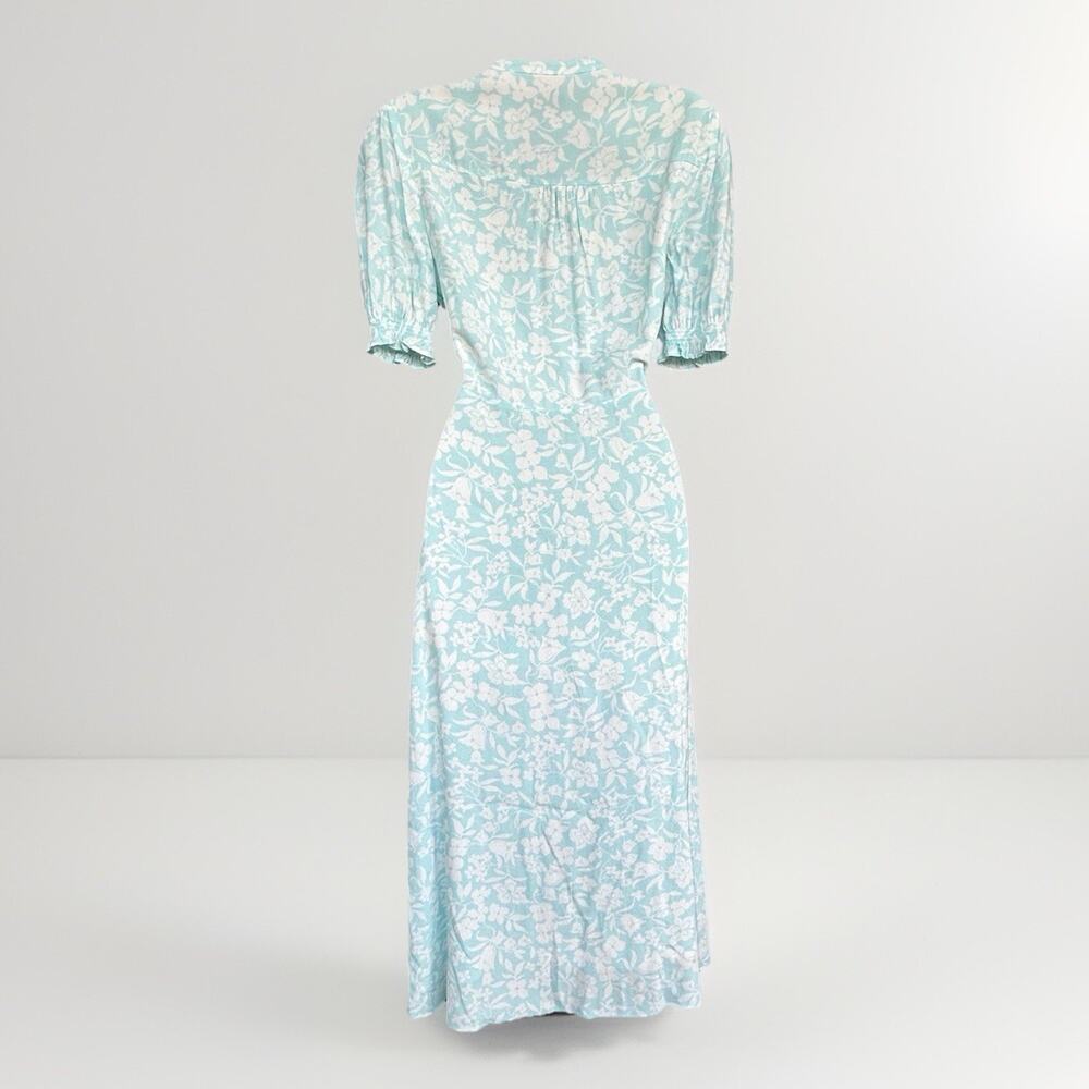 Hobbs London Helen Dress Size 6 (UK 10) Floral Midi Blue Ivory V-Neck Regency - Picture 8 of 12